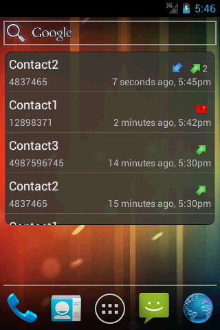 Recent Calls - Widget