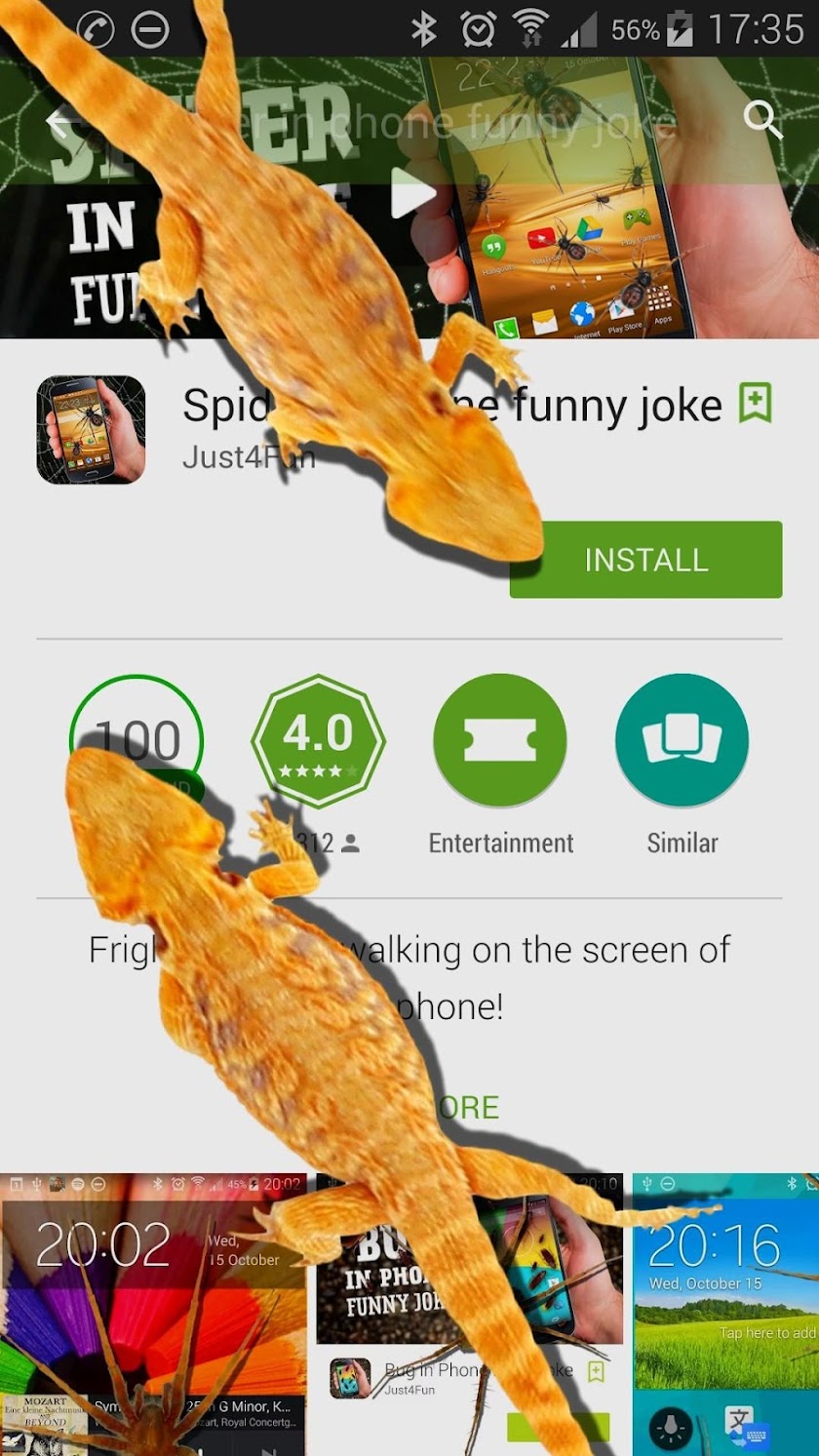 Lizard in phone funny joke Screen 2