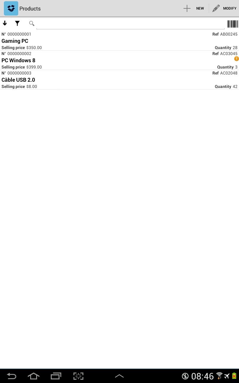 Inventory and orders Manager Screen 3