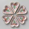 Set of six small heart-shaped dishes