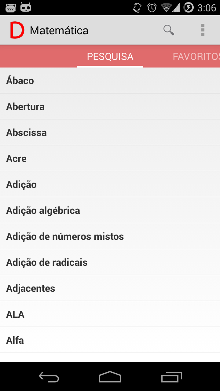 Dicionário de Matemática Screen 1