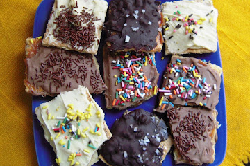 Chocolate Peanut Butter and Caramel  Covered Graham Crackers  
