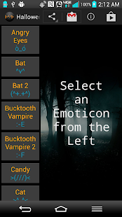 Android application Halloween Emoticons [¬º-°]¬ screenshot