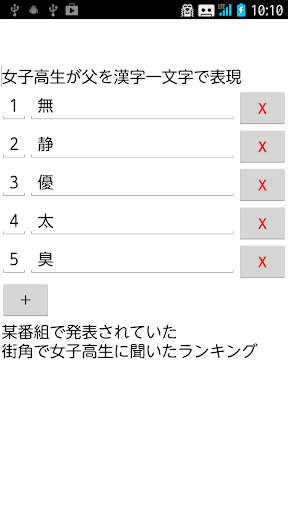 ランキングメモ