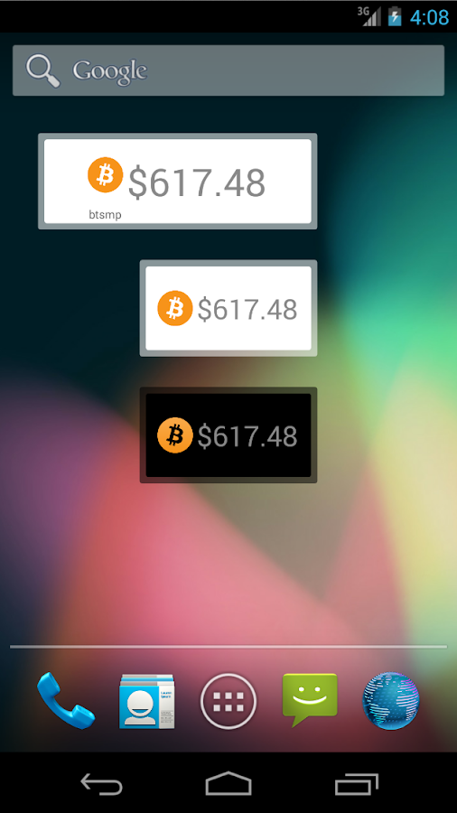simple bitcoin widget