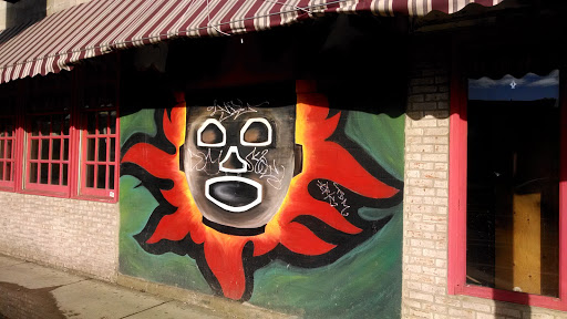 Mayan Mask Mural at El Jardin