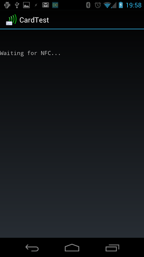 CardTest Screen 1