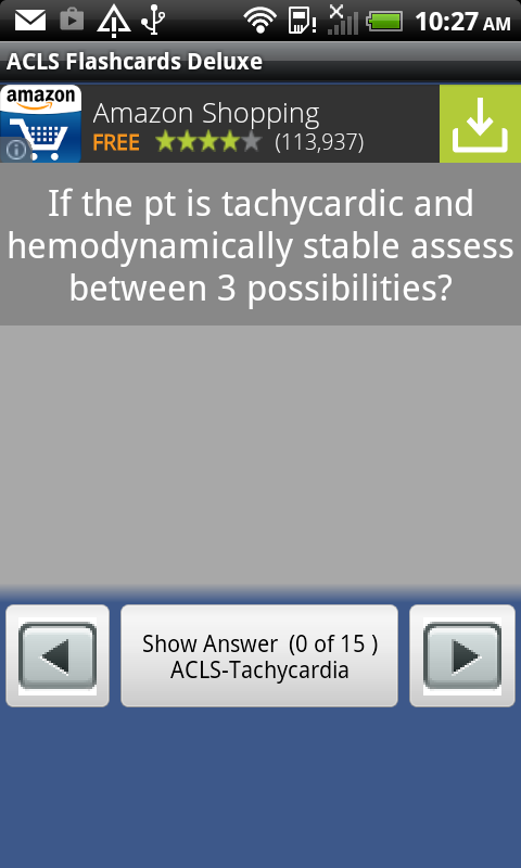 ACLS Flashcards Deluxe Screen 2