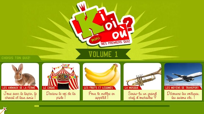 KiKoiOù ! Mini : premiers quiz Screen 1