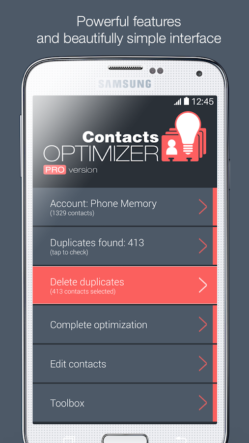 Contacts Optimizer - screenshot