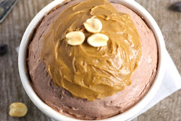 Chocolate Peanut Butter "Cheesecake" {High protein, GF & Low Carb}