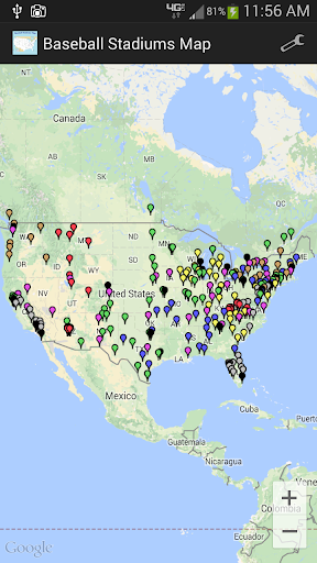 Baseball Stadiums Map