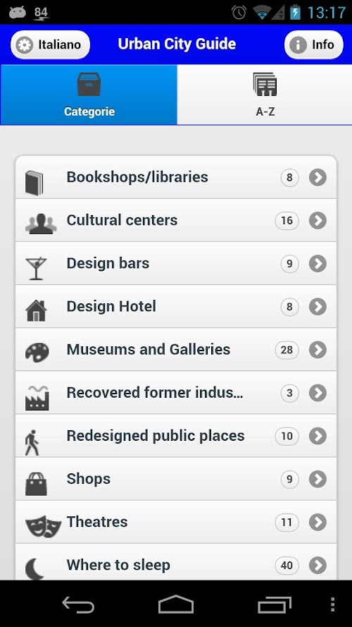 Android application Urban City Guide Palermo screenshort