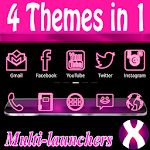 Cover Image of ダウンロード Pink Neon Complete 4 Themes 1.0.18 APK