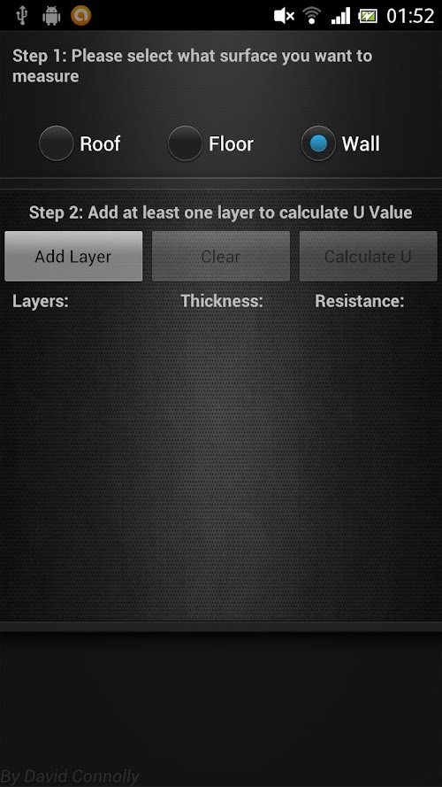 Android application U Value Calculator screenshort