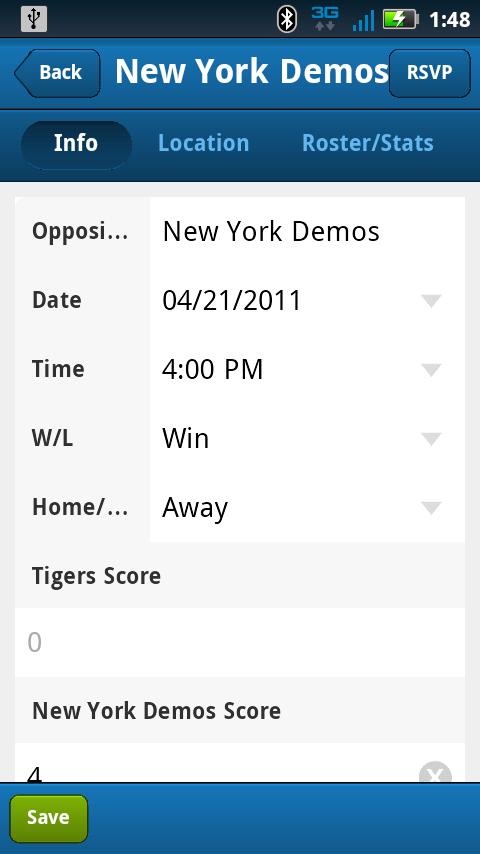 Android application TomorrowsPro Sports Stats App screenshort