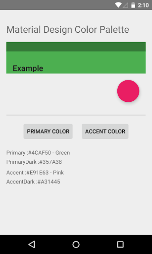 Material Design Color Palette