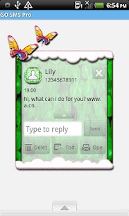 GO SMS THEME/ButterflyClover2 Screenshots 1