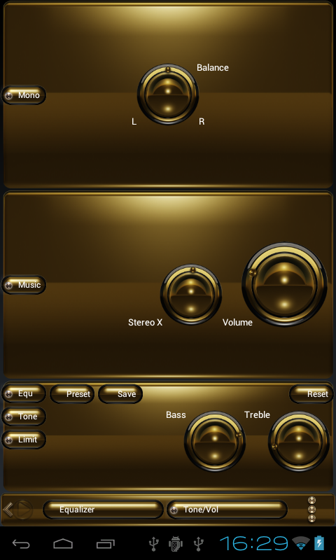 Poweramp skin Black Gold - screenshot