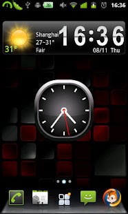 Red Bold Analog Clock Screenshots 2
