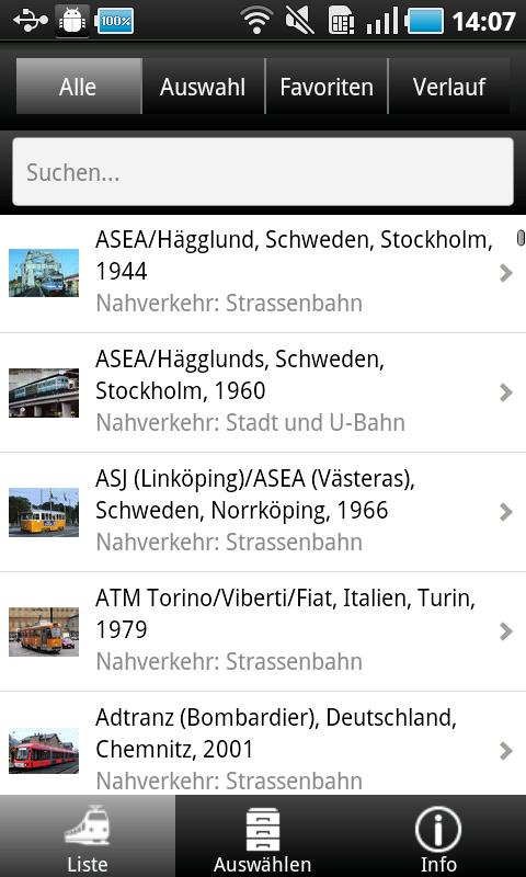 Android application 1000 Schienenfahrzeuge screenshort
