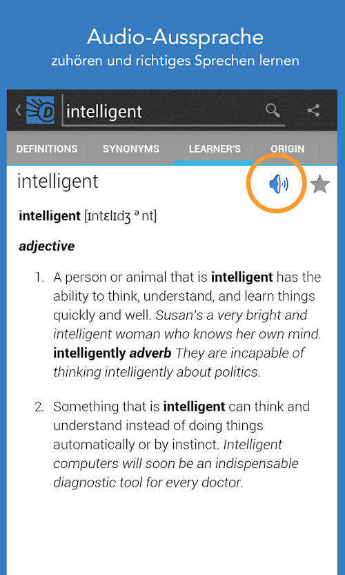 Android-Anwendung Dictionary.com English Word Meanings & Definitions Screenshot