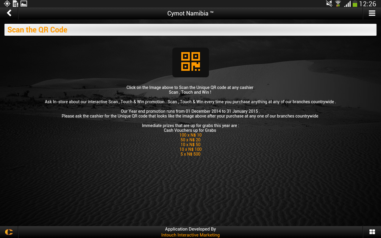   Cymot Namibia– skärmdump 
