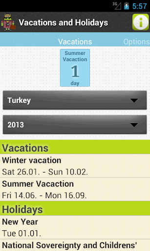 Holiday Vacation Countdown