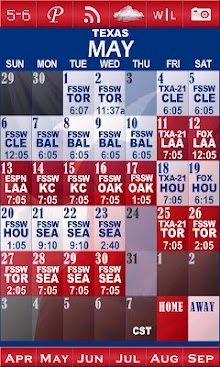 Rangers Pocket Schedule