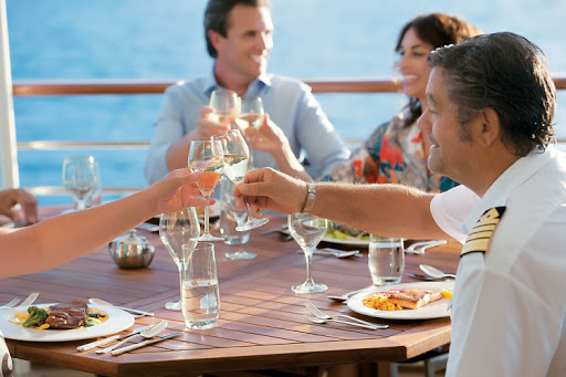 Lift a glass with the captain on Azamara's Tere Moana and toast fellow cruisers who are good stewards of the sea and ship.