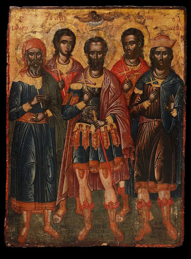 The Five Saints of Sebasteia, Mardarios, Orestes, Eustratios, Eugenios and Auxentios