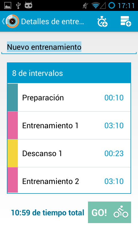 Nuevo Cronómetro a Intervalos Screen 3