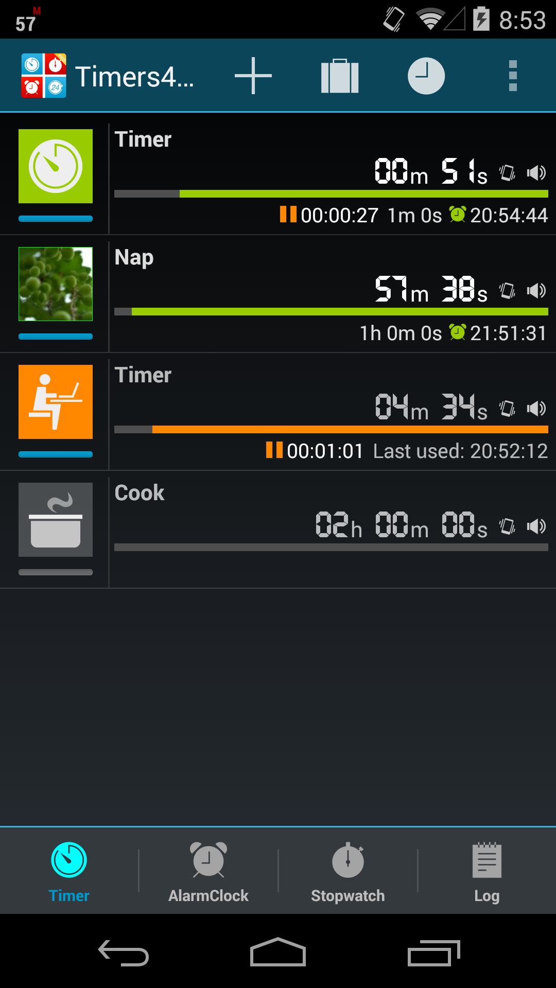 Android application Timers4Me Timer&Stopwatch Pro screenshort