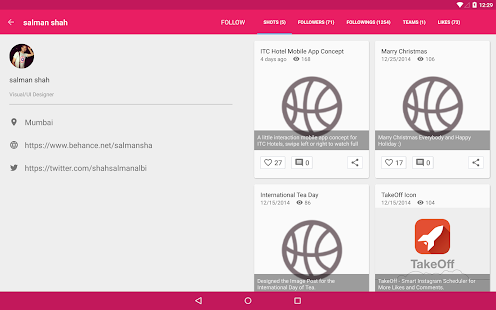 Droidddle - the Dribbble app Screenshots 1