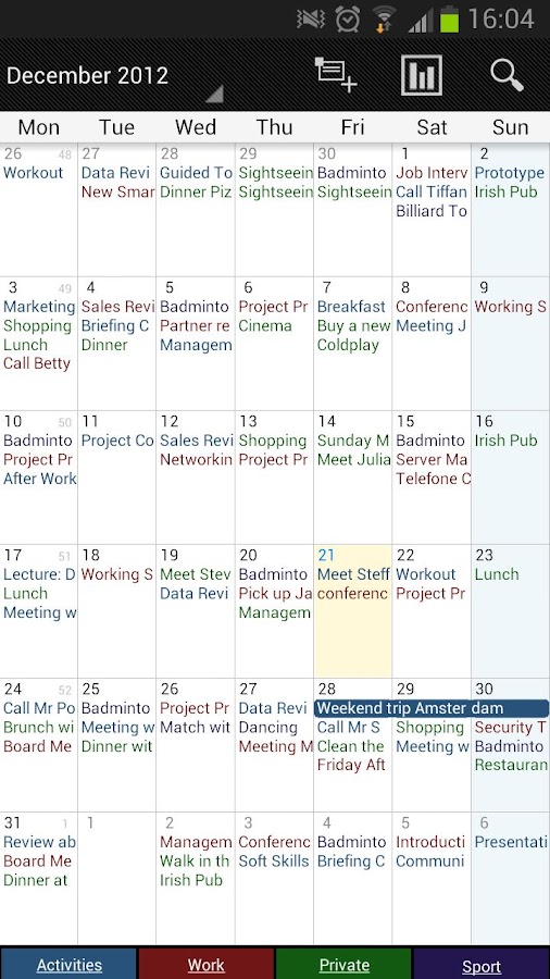 Business Calendar Pro - screenshot