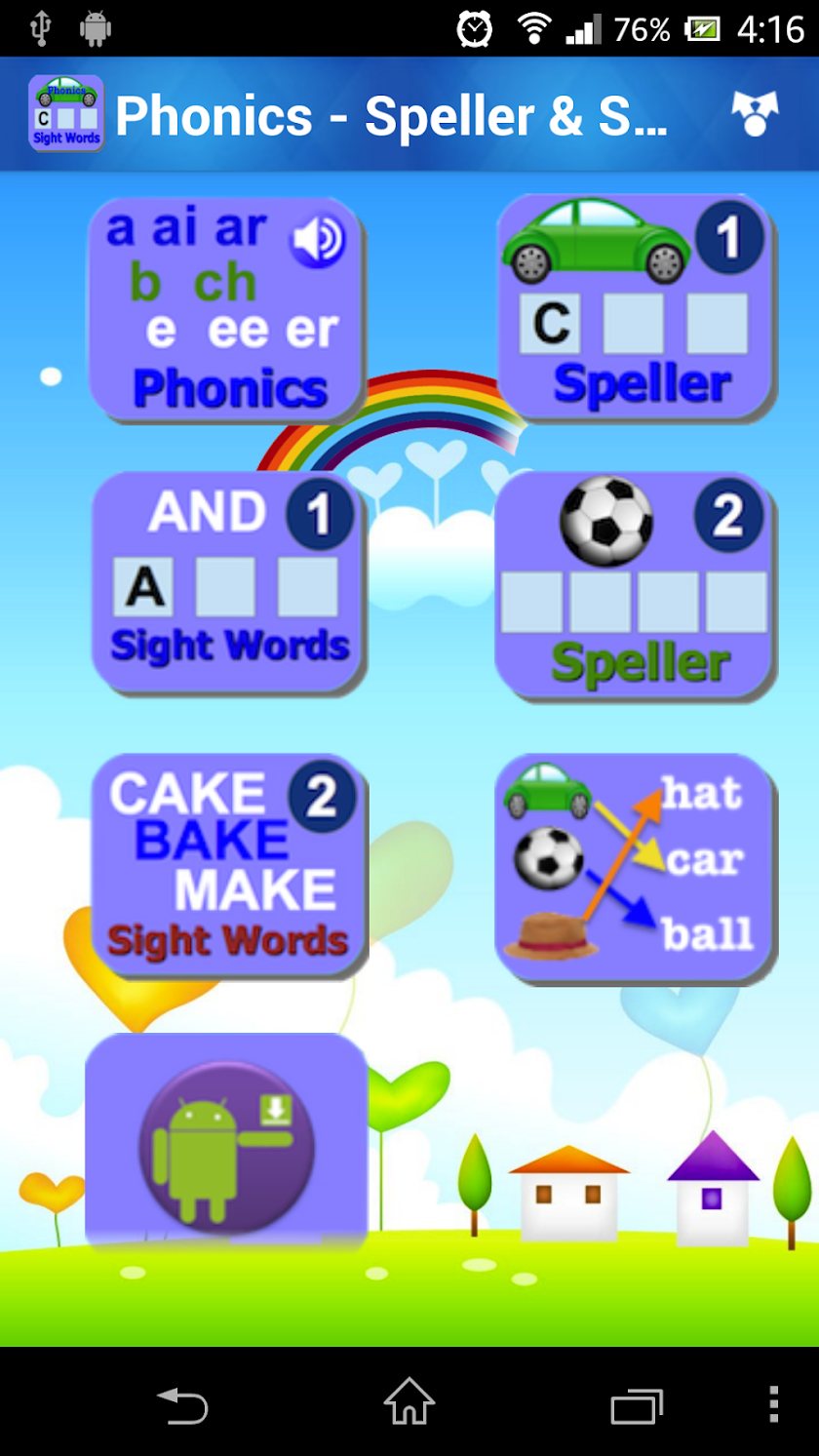 Phonics Spelling &amp; Sight Words Screen 1