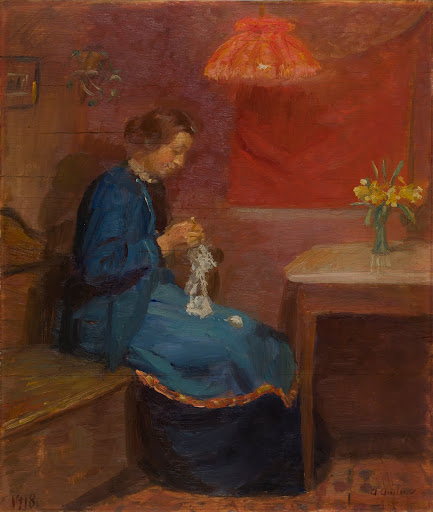 Woman with her needlework