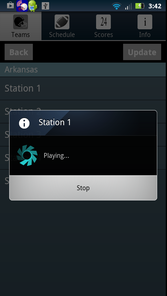 College Football Radio &amp;Scores Screen 2
