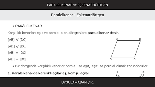 Paralelkenar ve Eşkenardörtgen