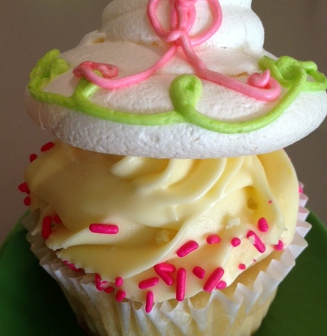 Raspberry Lemonade Gourmet Cupcake.
Just right for the summer!