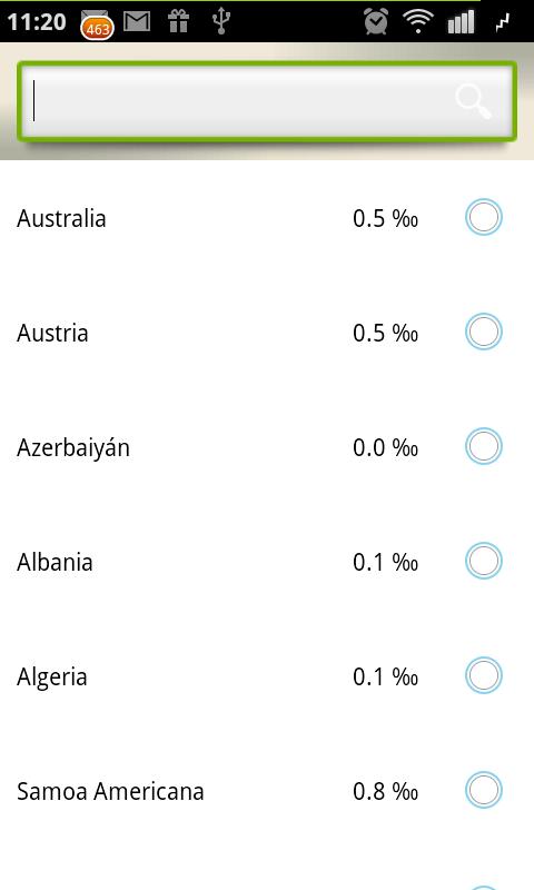 Android application Breathalyzer screenshort