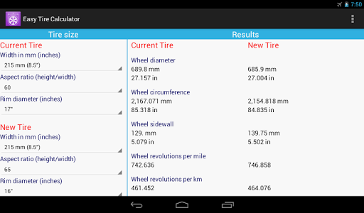 【免費交通運輸App】Easy Tire Calculator-APP點子