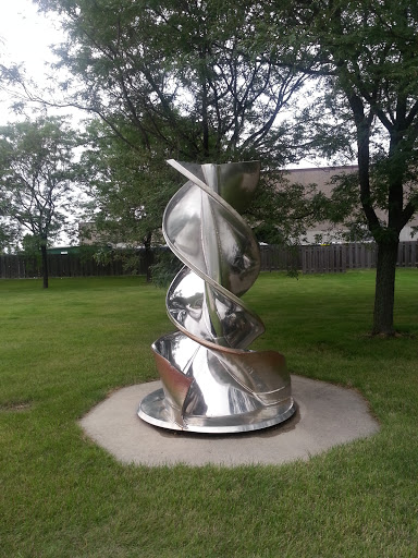 Twisted metal sculpture