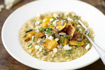 Roasted squash risotto with wensleydale