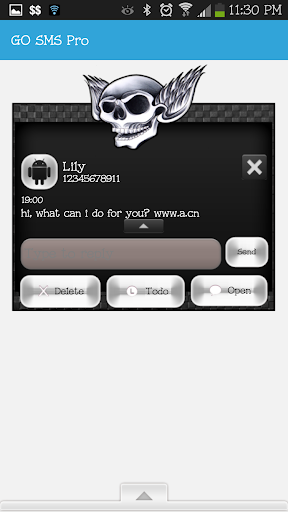 【免費個人化App】GO SMS - Skull Wings-APP點子