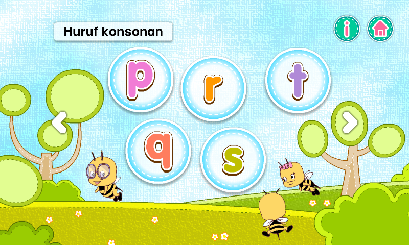 Flash card belajar membaca huruf vokal prasekolah