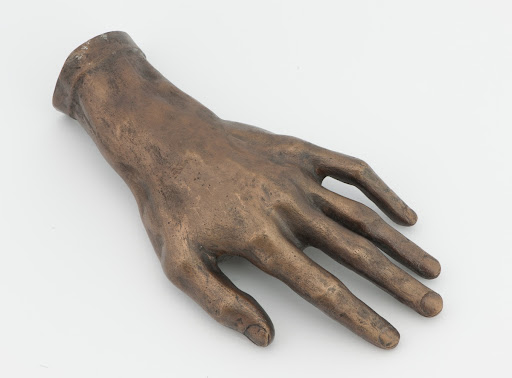 A bronze cast of the left hand of Frederic Chopin