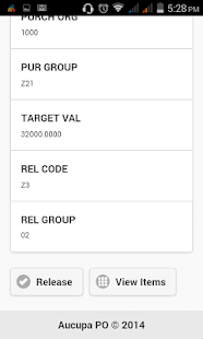 SAP PO approval Android app Screenshots 4