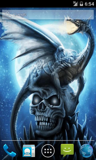 Dragon on Skull Live Wallpaper