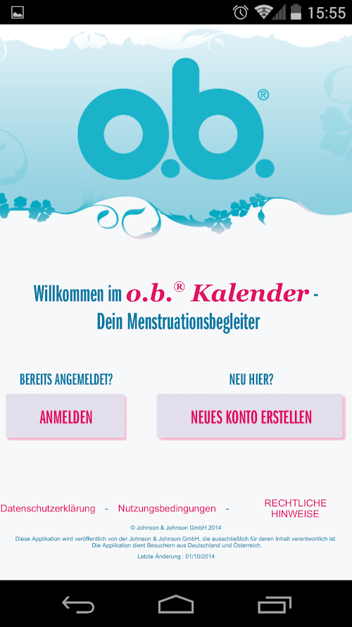 Android application o.b.® Kalender App screenshort